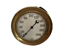 💙RARE ANTIQUE VINTAGE 7” BRASS  STEAM NAVY SHIP PRESSURE GAUGE BY US GAUGE CO