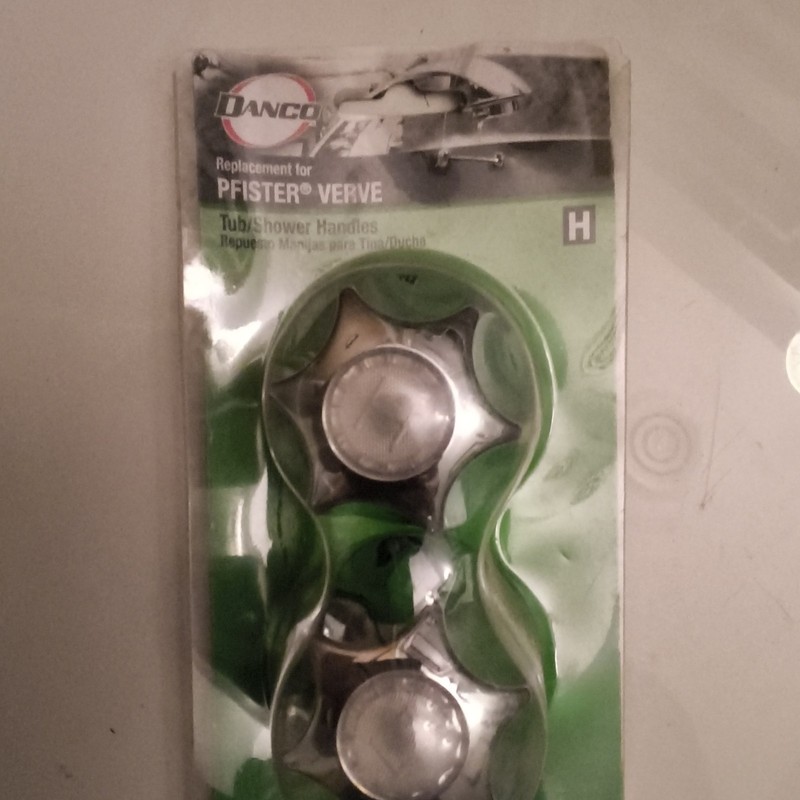 Danco Pfister Verve Replacement Chrome Knob Shower Faucet Handle Set, 2 Pack