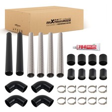 2.5 Inch Universal Intercooler Pipe Set W Flexible Tubes Silicone Hoses Clamps 2.5 Inch Universal Intercooler Pipe Set W Flexible Tubes Silicone Hoses Clamps