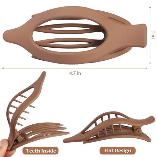 Flat Hair Clip 6 pcs Lay Down Claw Clips Hair Accessories for Women Transparent - Bild 3 von 7