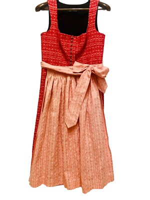 Dirndl von Gottseidank (original), Himbeerrot, rosa Schürze, Gr. 38