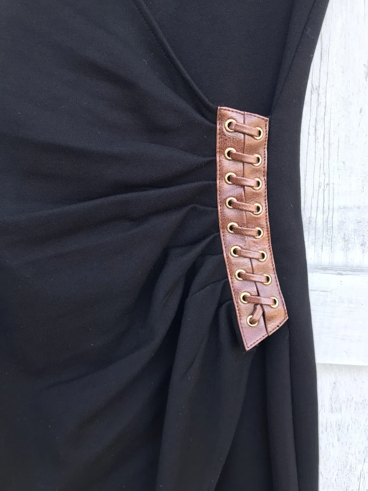 CACHÉ NEGRO Bodycon Sumérgete MARRÓN Corsé Encaje Y2K Gótico Grunge Steampunk 0 XS De Colección Foto 3 de 4