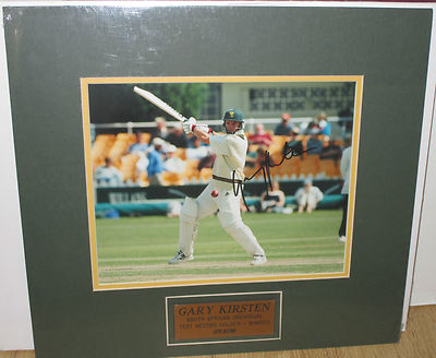 Gary Kirsten (South Africa) signed 8''x10'' photo Test Cut Shot- matted/plaque/COA