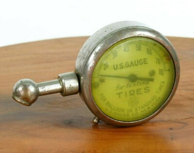 #ad Vintage US Pressure Gauge Pocket Tire Tester 1927 Balloon Standard Tires USA $29.99