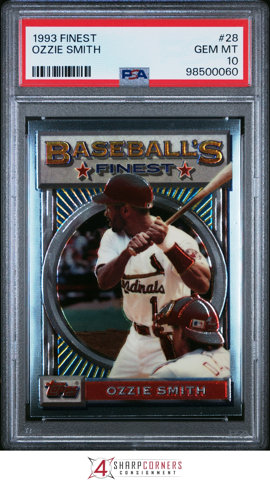 1993 FINEST #28 OZZIE SMITH CARDINALS HOF PSA 10 B4238165-060