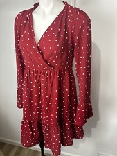 Women's Shein Curve Red Dress Long Sleeve Plus Size L