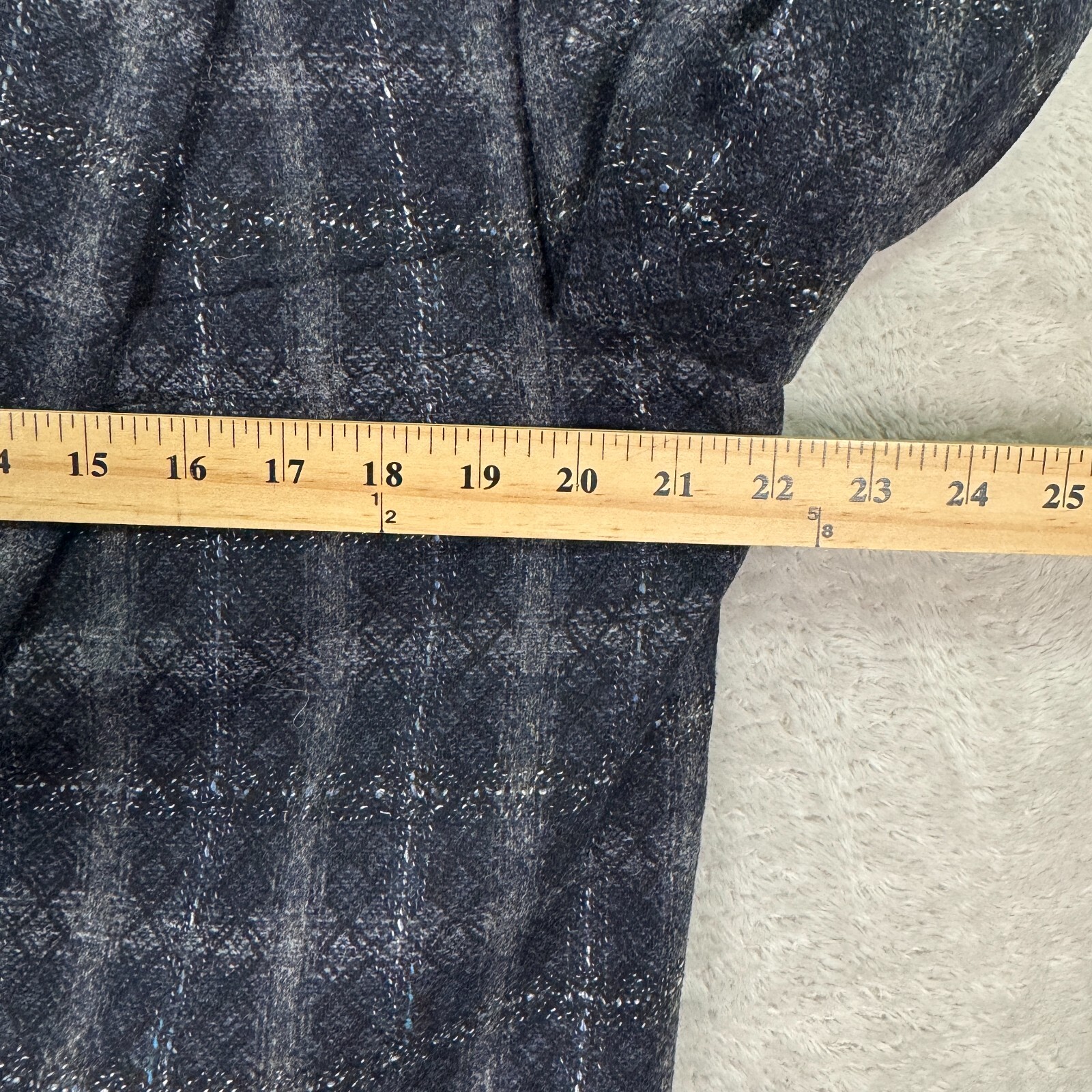 VINTAGE Lanvin Sport Coat Mens Medium Tall Blue Check Tweed Classic Fit Preppy