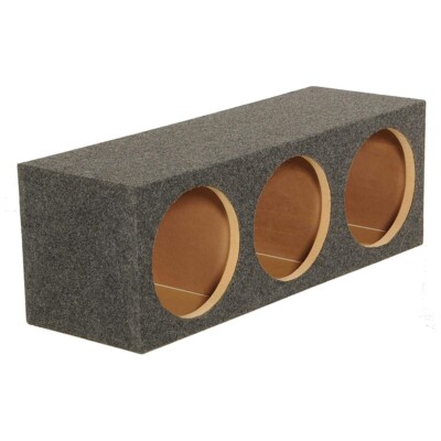 QPOWER HD12 3HOLE TRIPLE 12  HOLE SEALED HEAVY DUTY EMPTY WOOFER BOX ENCLOSURE