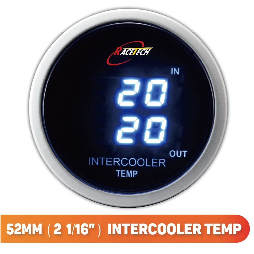 52mm 2-1/16" Digital Dual Air Intake InterCooler Temperature Gauge °C Blue LED - Image 2 of 4