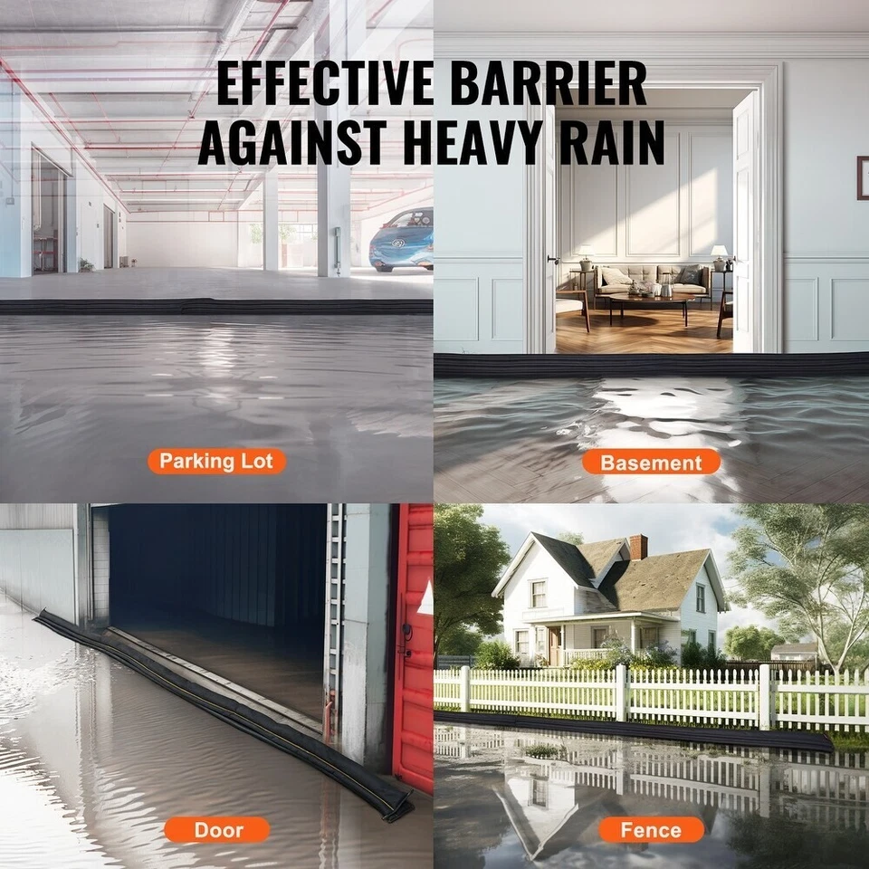 VEVOR Flood Barriers, Water Flood Dam Bags 8 -Pack,Water Activated Flood Barrier - Image 2 of 4