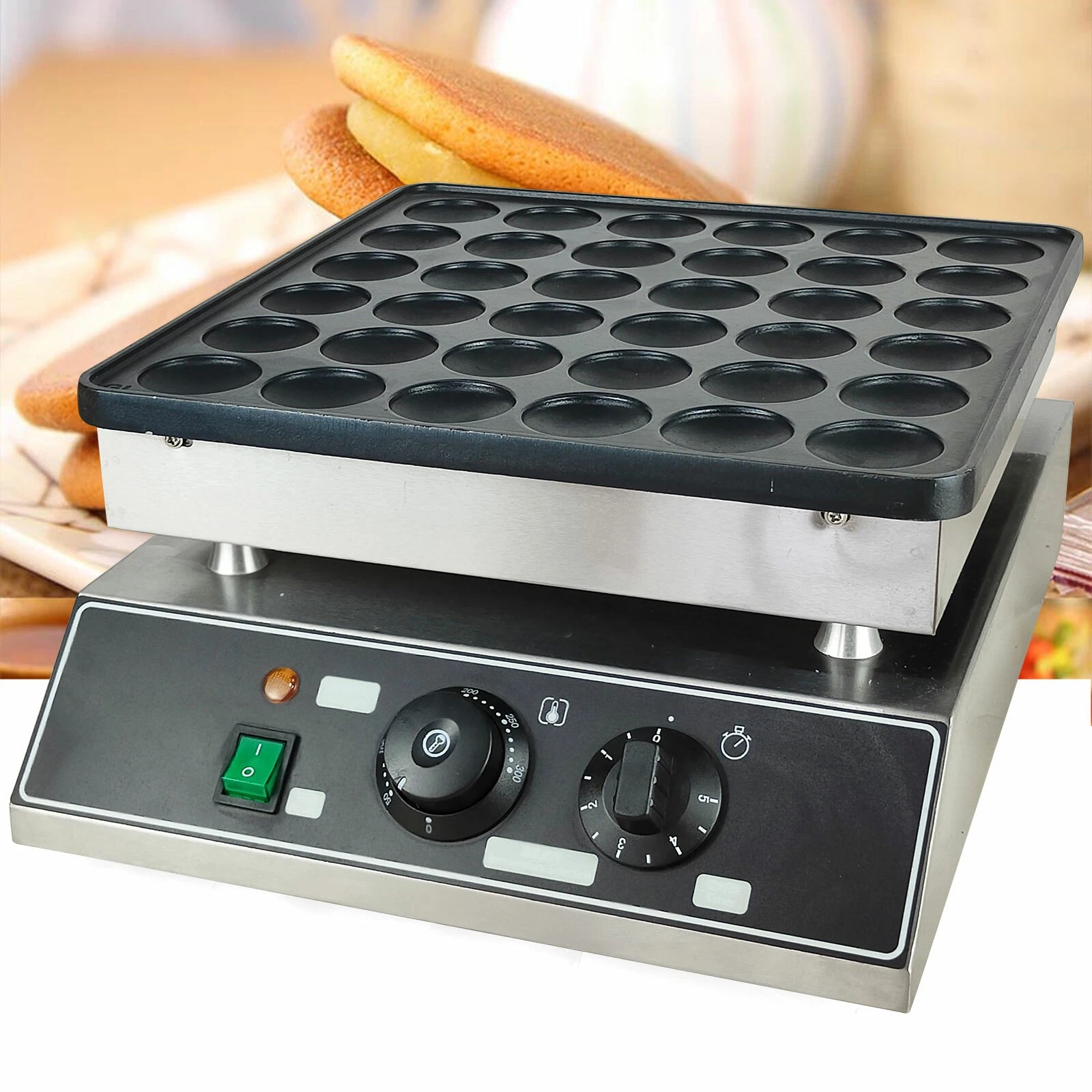 36 Grids Mini Commercial Electric Waffle Machine 1100W Dutch Pancake Baker Maker