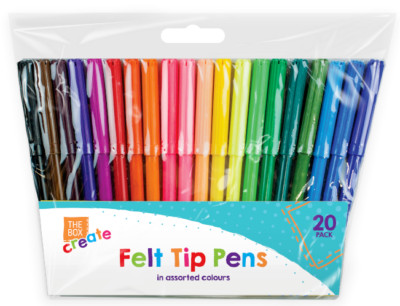 20er PACK FILZSPITZE MALSTIFTE SET KINDER SCHULE KUNST UNGIFTIGE MARKER