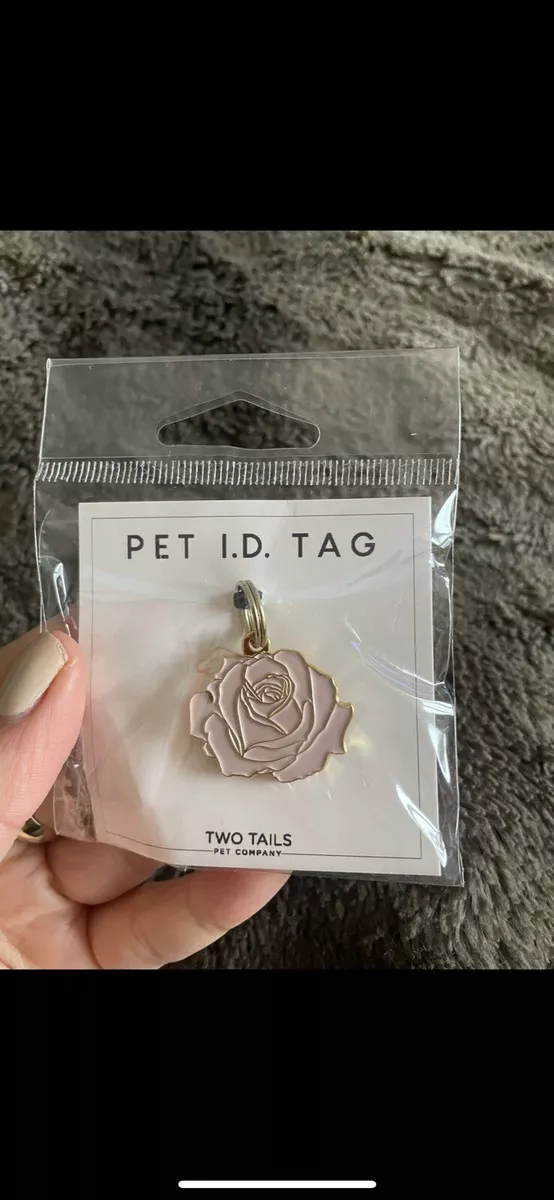 Rose Pet ID Tag Dog. Two Tails Pet Company