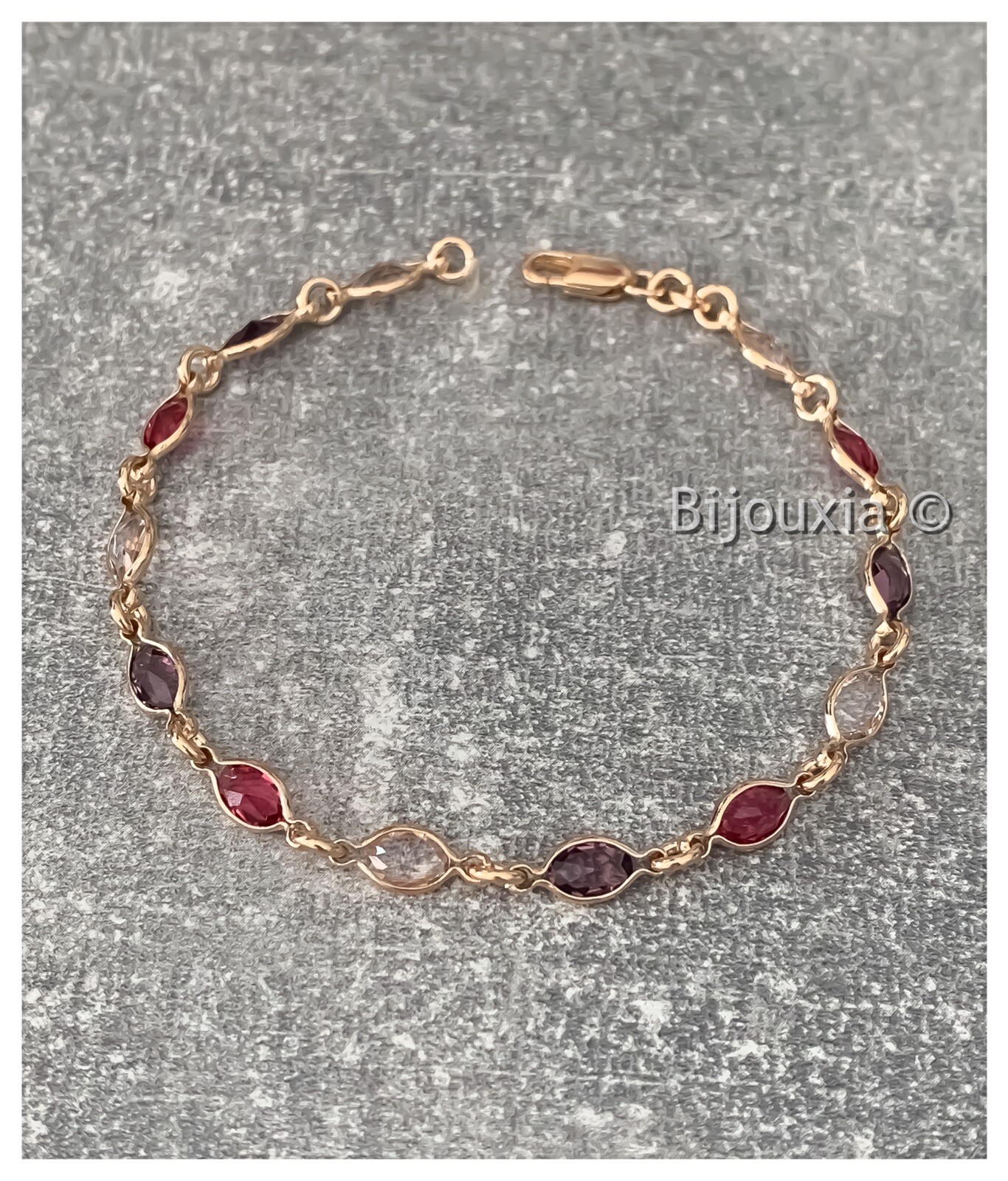 Bracelet en cristal Swarovski violet et or 18k pour femme