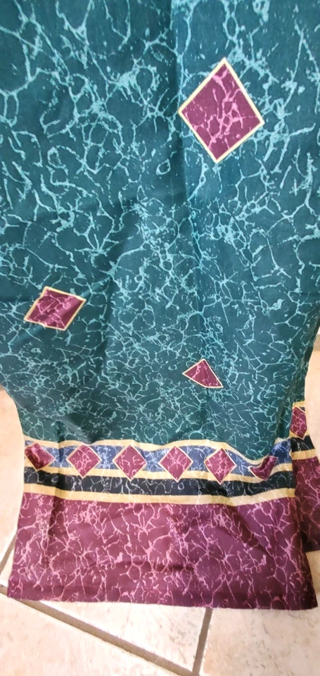 De Colección Años 90 Cortina de Ducha Y2K Muelles Hogar Verde Granate Dorado Art Deco 69" X 69" EE. UU. Foto 3 de 4