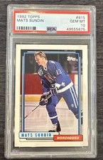 1992 Topps #415 Mats Sundin - Quebec Nordiques - HOF