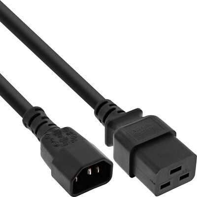 InLine  Netz Adapterkabel, IEC-60320 C14 auf C19, max 10A, 3m