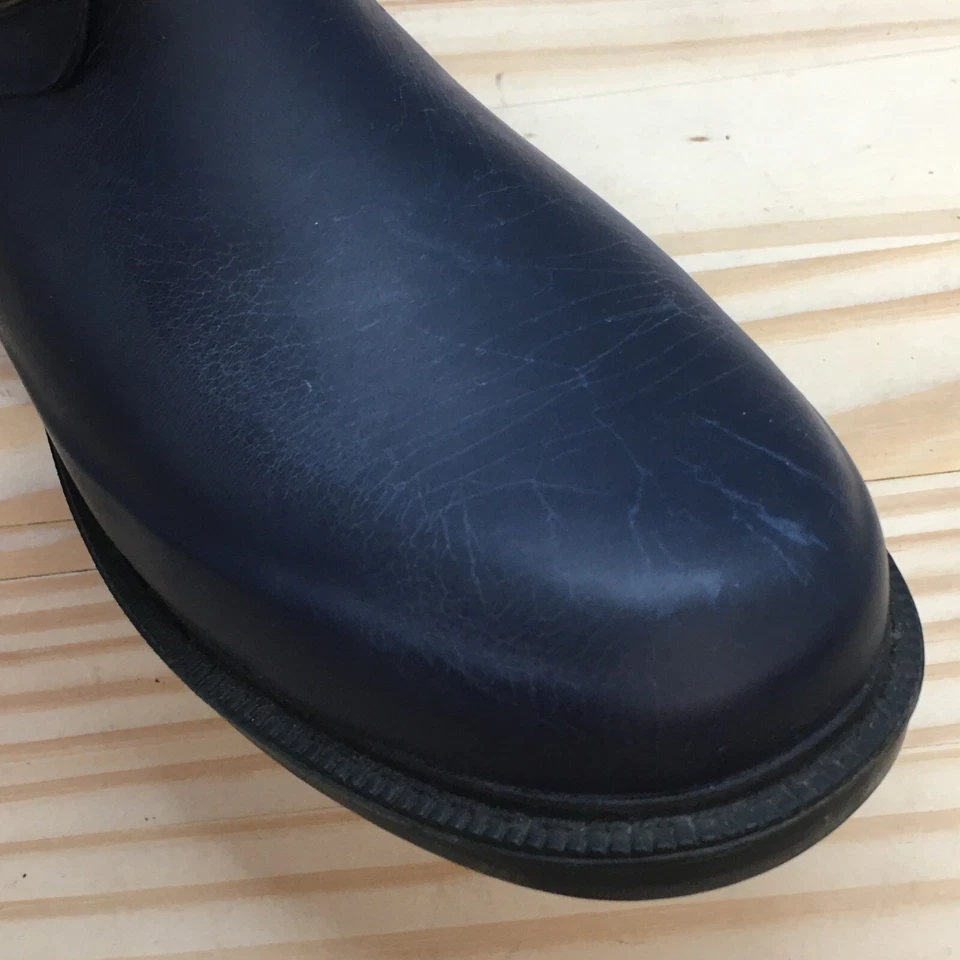 Merona Rain Boots Wmens 7 Brailey Ankle Booties Blue Rubber Lace Up Comfort - Image 4 of 4