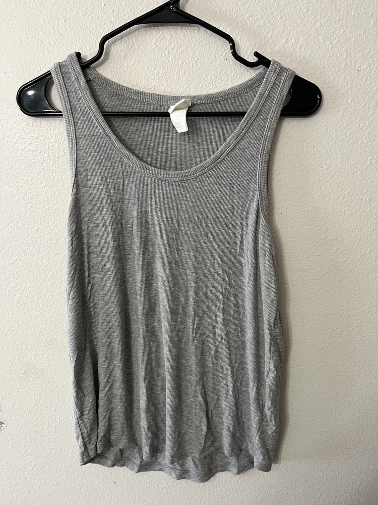H&M Small Solid Women Gray Women Solid tank top Solid