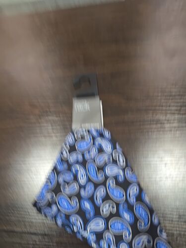 Mens Pocket Square Black And Blue 13" - Picture 2 of 7