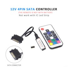 12V 4Pin SATA RGB LED Controller PC Computer Case Lighting  RF Remote Control
