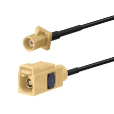 Car In-Dash Head Unit Bluetooth Antenna Extension Cable Fakra I Beige Cable 3m