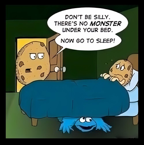 Don't be silly, there's no monster under your bed Cookie Monster funny  MAGNET | eBay