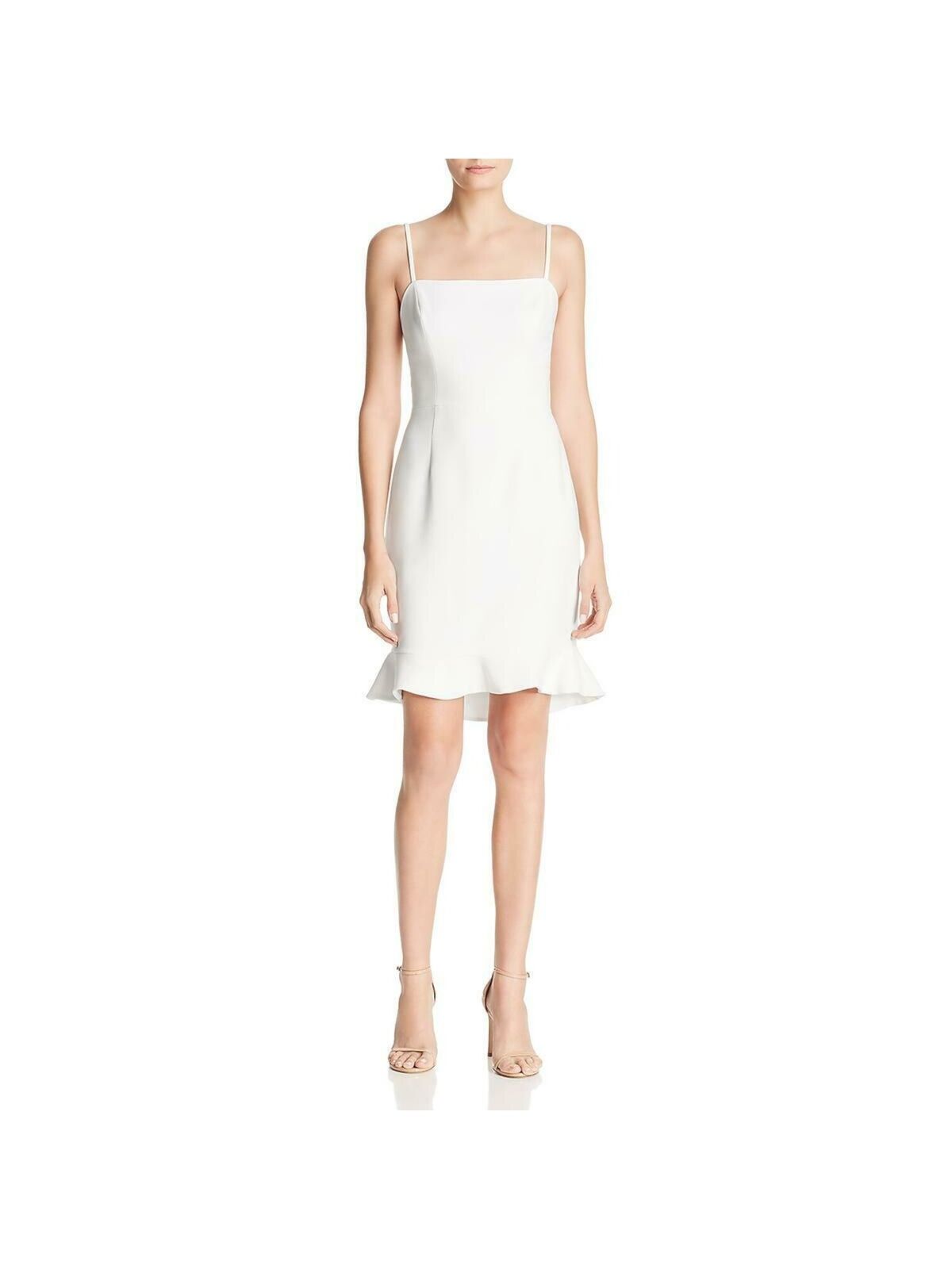 FRENCH CONNECTION Womens White Square Neck Cocktail Sheath Dress 2