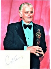Art Carney HAND SIGNED AUTOGRAPHED Index Card +two 8X10 unsigned Photos