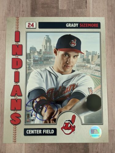 Grady Sizemore signiert 8x10 Fotodatei COA Cleveland Indianer Phillies Red Sox A - Bild 1 von 1