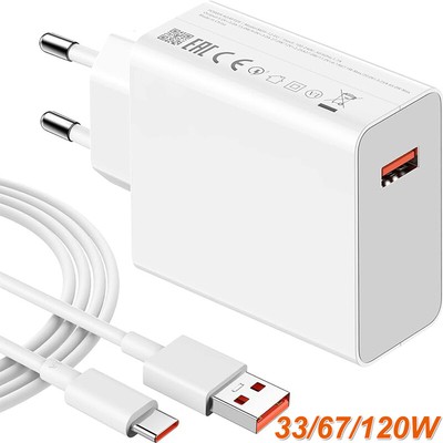 Für Xiaomi 33W/67W/120W Schnell Ladegerät Netzteil USBC Kabel Redmi Note10/11/12