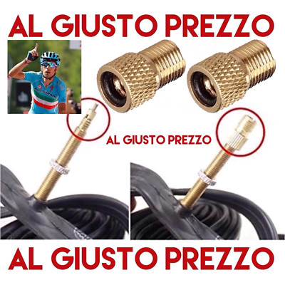 2 Adattatori Valvole per Bici Da Corsa o MTB. Gonfia le gomme con  Compressore | eBay
