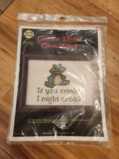 Rana NMI #712 "Si fumas podría croar" de colección contado punto de cruz sellado