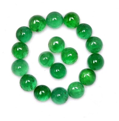 Natural Emerald Round Cabochon Loose Calibrated Gemstone Ready For Jewelry