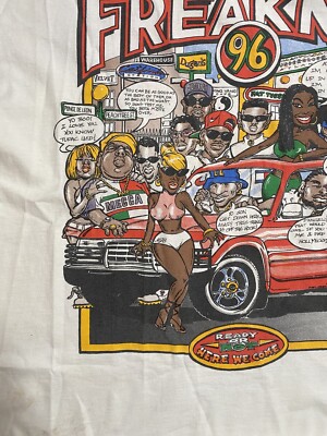 96 RARE Vintage Freaknik T-Shirt Large Tupac, Biggie, Brandy, MJB