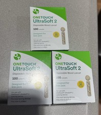 300 One Touch Ultra Soft 2 Lancets - 30G - Exp 10/29. 3 Boxes 100 Each