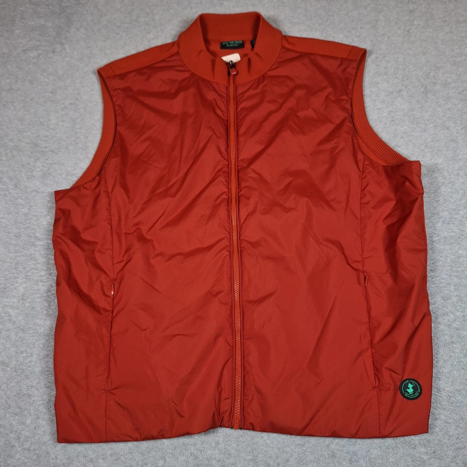 Save The Duck Tucana Vest Men XXL Burnt Orange Plumtech Eco Friendly Zip Pockets image 2