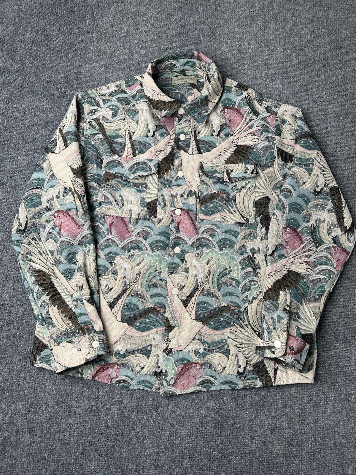 Mens Maison Article Bird Wave Pattern Jacket Pant… - image 2
