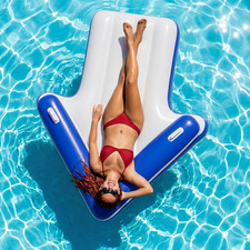 Inflatable Pool Lounger for Adults - Tanning Bed Float with Handle