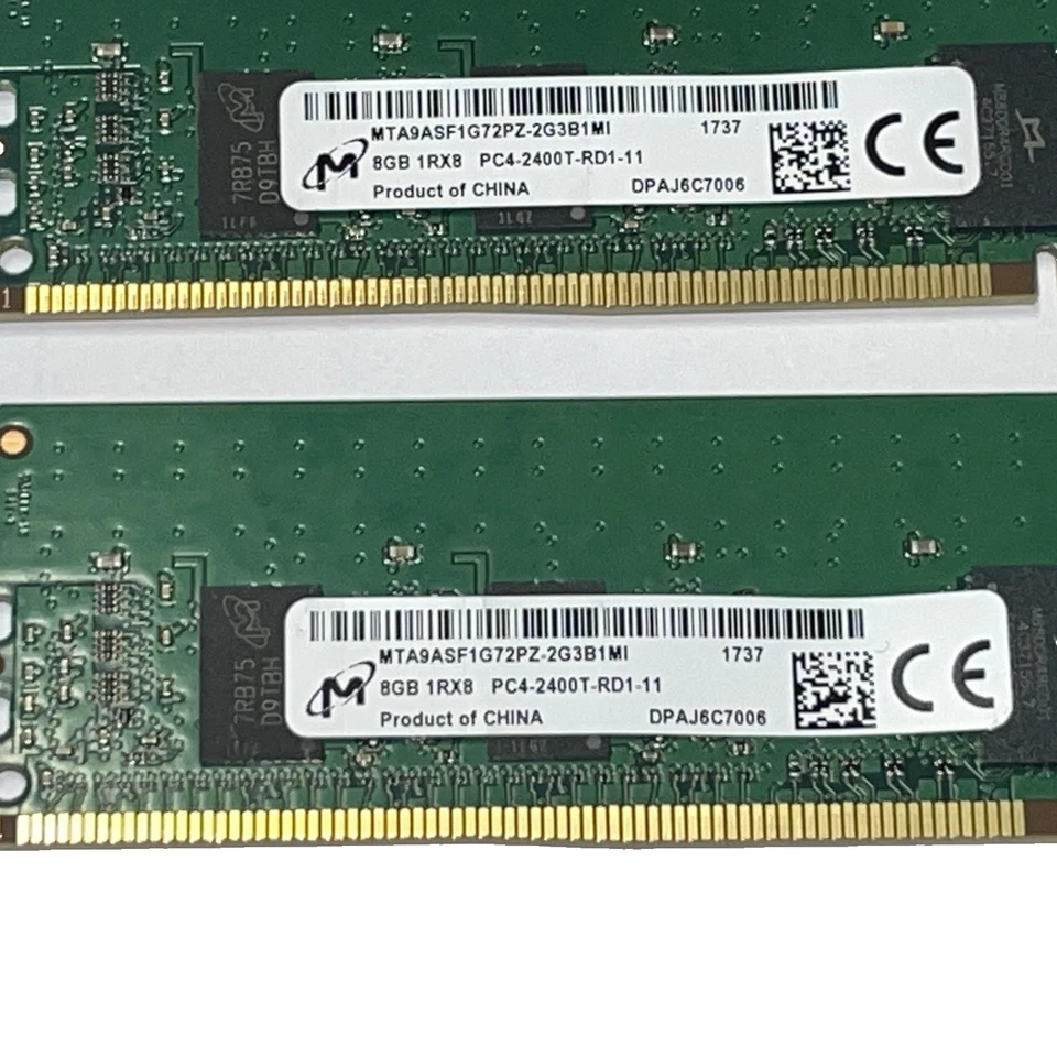 24GB Micron (3x8GB) PC4-2400T-RD1 Micron MTA18ASF1G72PZ-2G3B1MI ECC Server Ram - Bild 2 von 4