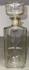 Vintage Schenley Starburst MCM Glass Whiskey Bottle Decanter Cork Top 11”+