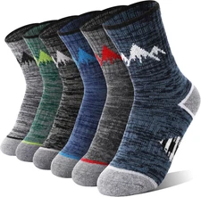 Kids Merino Wool Hiking Thermal Winter Socks, 3-Pack