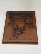 Carved Walnut Wood Bald Eagle “The Only Limits Are Those Of Vision” Inspiration