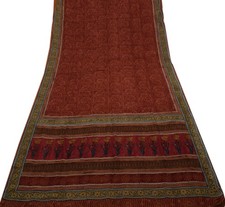 Sushila Vintage Saree 100 Pure Georgette Silk Hand Block Printed Floral Fabric