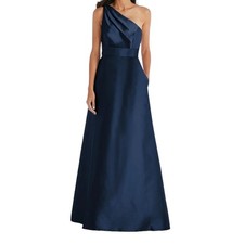 Alfred Sung D815s One-Shoulder A-Line Gown dress blue size 20