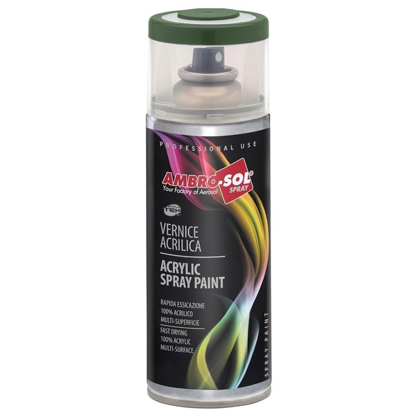 Ambro-Sol SprüHfarbe 1X 400 Ml MilitäRgrüN Matt FüR Innen AußEn Universal-image