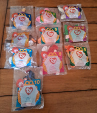 "TY TEENIE BEANIES 1997 Complete Set of 10 McDonalds Happy Meal Toys" SEALED