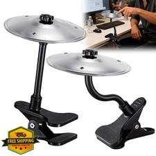 2PC Desk Crash Cymbal Mount Silver Tabletop Drum Music Gift