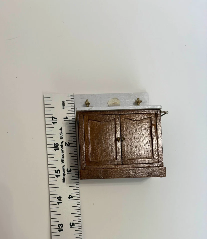 vintage miniature sink, victorian style, 1:12 scale, wooden, 1980s - Image 3 of 4