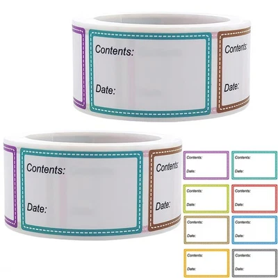 CENTRALDEPOT247 2 Rolls of 1000 Removable Freezer Labels for Food Containers